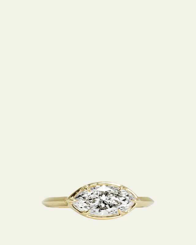 Marquise Knife Edge Ring with Lab-Grown Diamond
